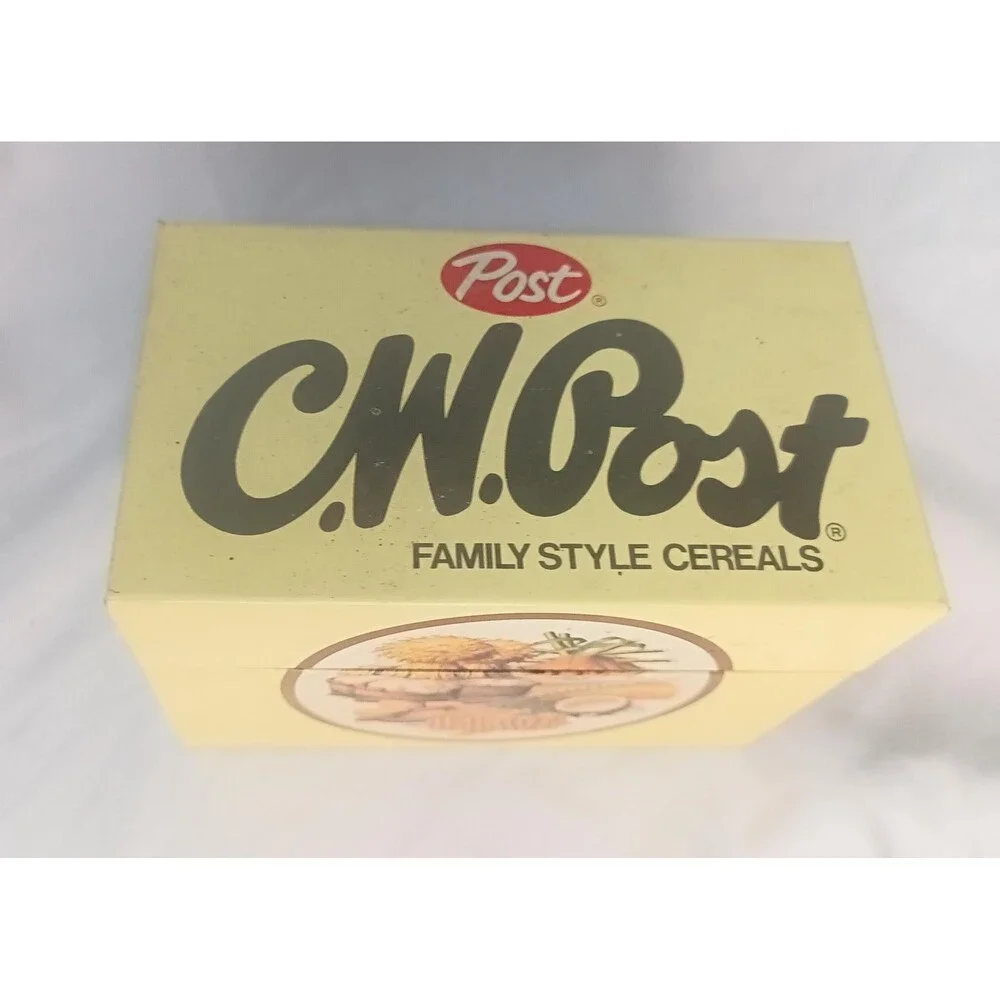 Vintage C.W. Post Metal Recipe Box